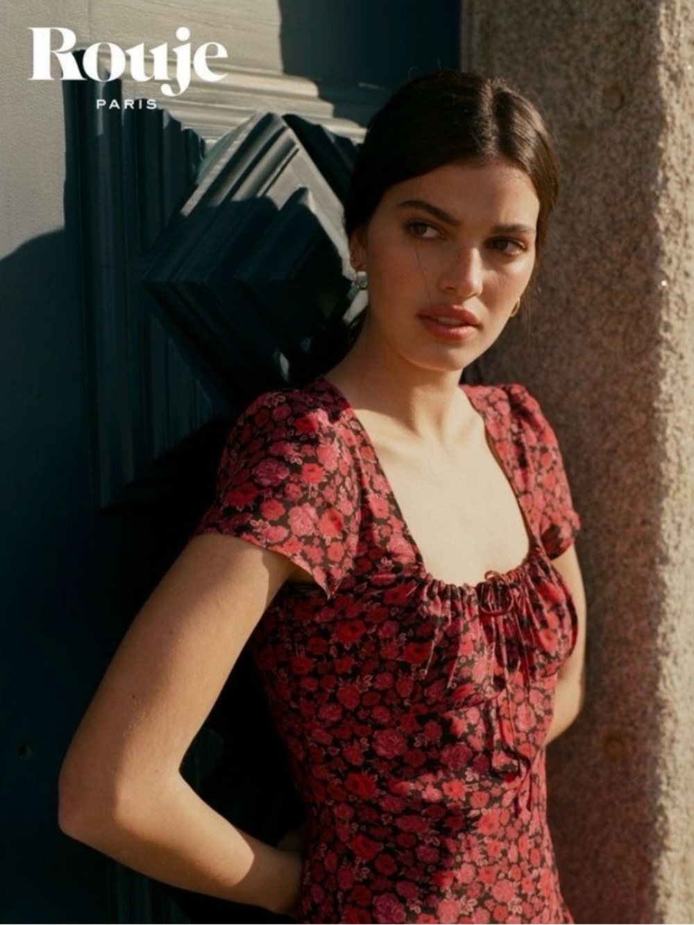 Rouje Rosier Rouge Floral Print Dress in Red and Pink